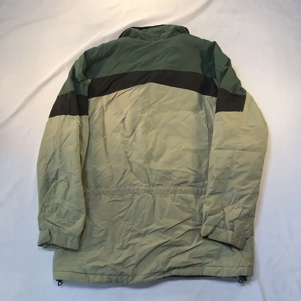 Columbia Sportswear Green Tan Colorblock Fleece Lined Winter Coat Men's Medium